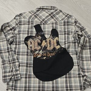 Denver Hayes Plaid Shirt with AC/DC Graphic
